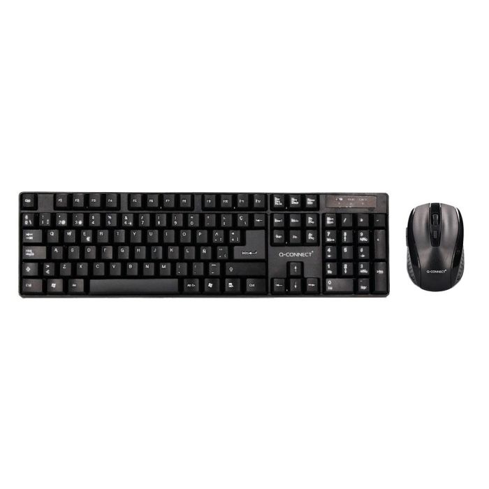 Set Teclado + Raton Inalambrico Q-Connect 2.4 gr Negro Compatible Windows