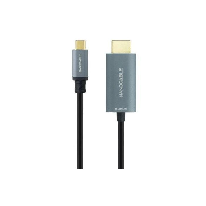 Nanocable 10.15.5162 Cable Conversor USB-C a HDMI 2.1 8K@60Hz 4K@120Hz compatible Thunderbolt 4/3 y USB PD 3.0 1.8m Negro 1 Nanocable 10.15.5162 Cable Conversor USB-C a HDMI 2.1 8K@60Hz 4K@120Hz compatible Thunderbolt 4/3 y USB PD 3.0 1.8m Negro 1