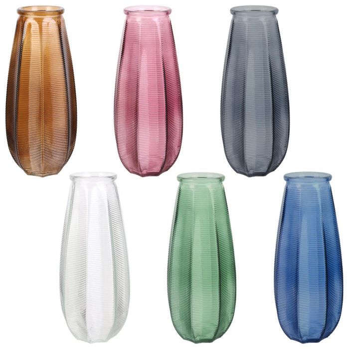 Home Deco Factory Jarrón Cristal Lounge Colores Surtidos Transparente Verde Rosa Gris Azul Ámbar Vidrio d.11,7 cm h.27,8 cm 2 Home Deco Factory Jarrón Cristal Lounge Colores Surtidos Transparente Verde Rosa Gris Azul Ámbar Vidrio d.11,7 cm h.27,8 cm 2