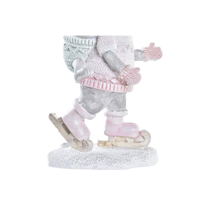 Figura Navidad Fantasia DKD Home Decor Rosa Gris 5 x 11 x 7 cm 2