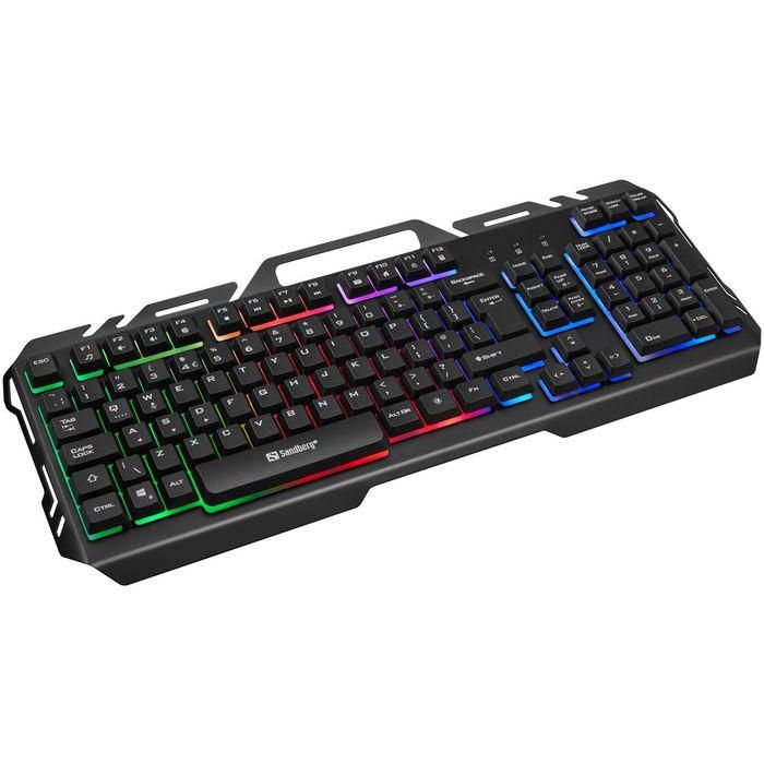 Sandberg IronStorm Keyboard BE Teclado Robusto con Placa de Metal, Iluminación LED y Cable de Nailon Sandberg IronStorm Keyboard BE Teclado Robusto con Placa de Metal, Iluminación LED y Cable de Nailon