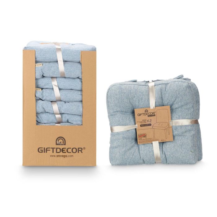 Set 2 Cojines Silla Azul 40X40Cm Giftdecor (6 Unidades) 2 Set 2 Cojines Silla Azul 40X40Cm Giftdecor (6 Unidades) 2