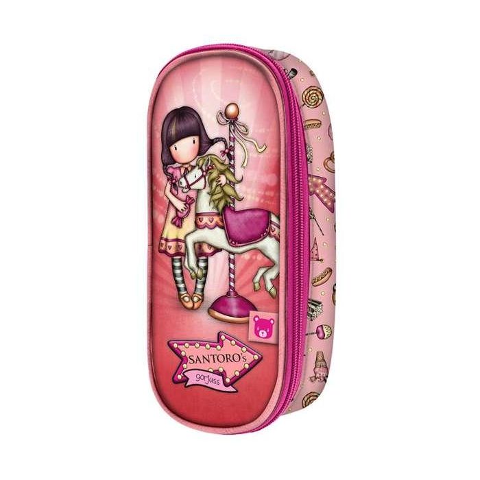 Estuche Escolar Gorjuss Carousel Salmón (10 x 23 x 6 cm)