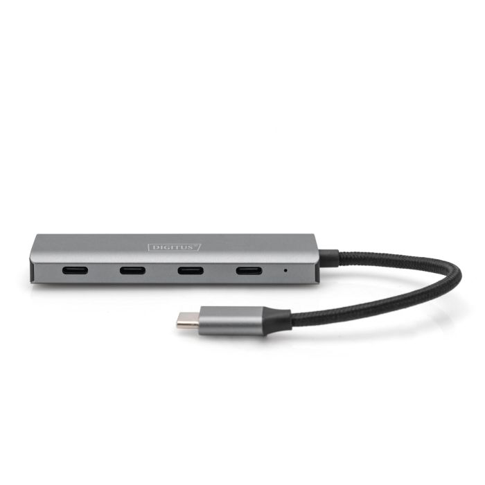 Digitus Hub USB-C 4 Puertos USB 3.1 Type-C Plata 5000 Mbit/s Aluminio 4