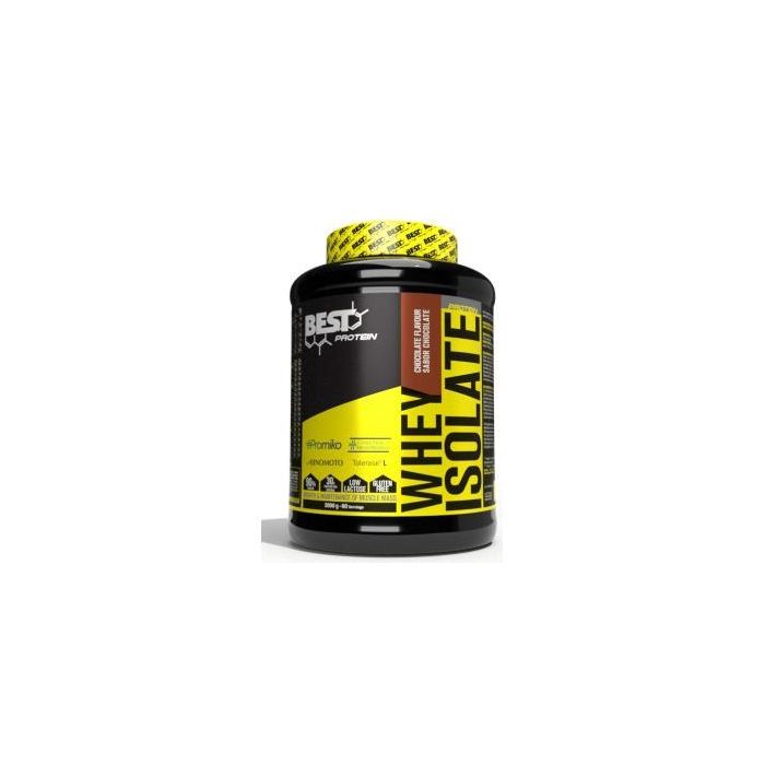 BEST PROTEIN Whey Isolate Chocolate 2000g, proteína de suero de leche, crecimiento y conservación muscular