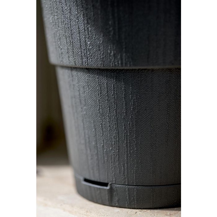 Stefanplast Maceta ETHICA con Depósito de Agua, 2 Litros, 40x39 cm, Color Gris, Ref: STE8003507684515