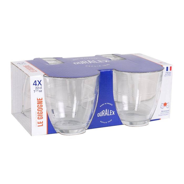 Duralex Set 4 Vasos Transparente 220 cc Colección Gigogne (12 Cajas) 4
