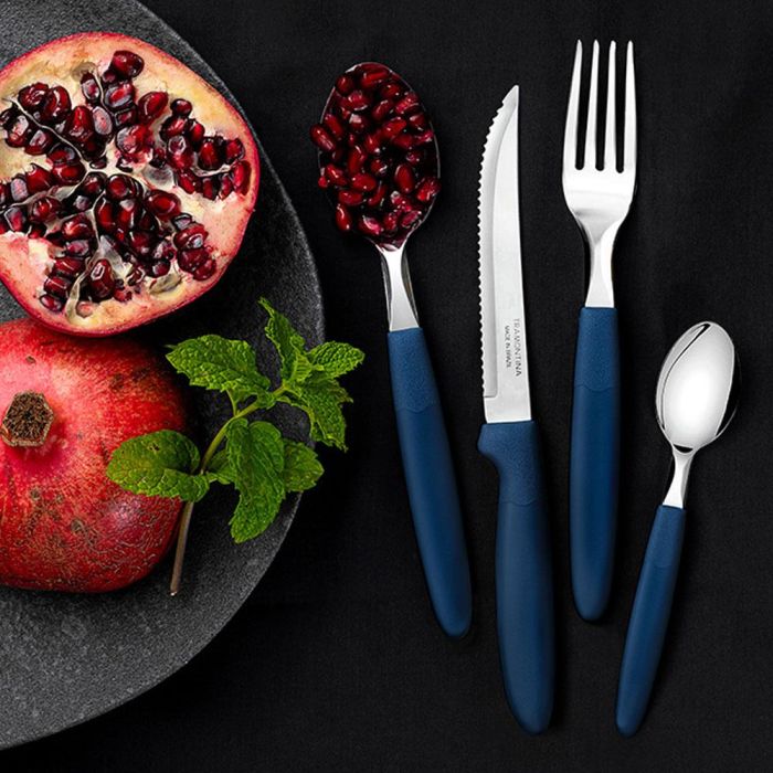 Tramontina Ipanema Cucharas de Té Azules 13,9 cm Acero Inoxidable Polipropileno 3 Unidades 2 Tramontina Ipanema Cucharas de Té Azules 13,9 cm Acero Inoxidable Polipropileno 3 Unidades 2