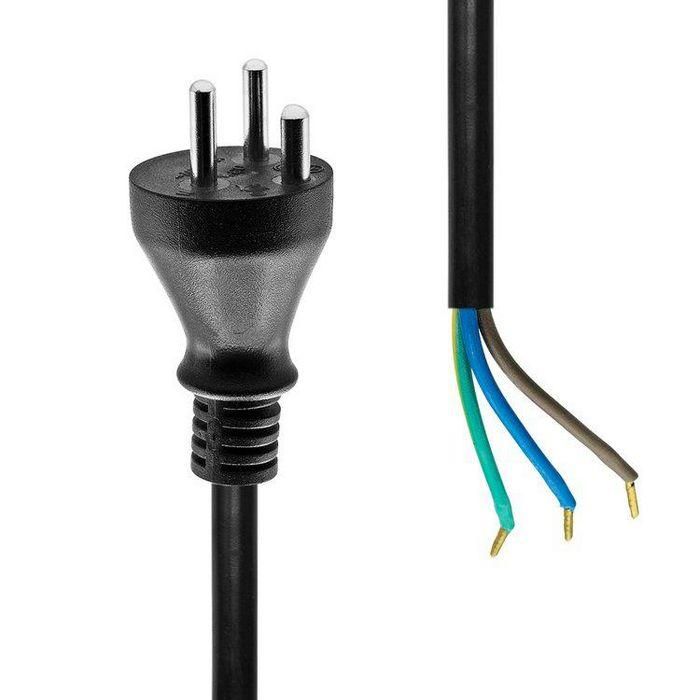 ProXtend PC-KOE-001-M Cable Alimentación Tipo K Dinamarca Extremo Abierto H05VV-F 16A/250V 1 Metro Negro