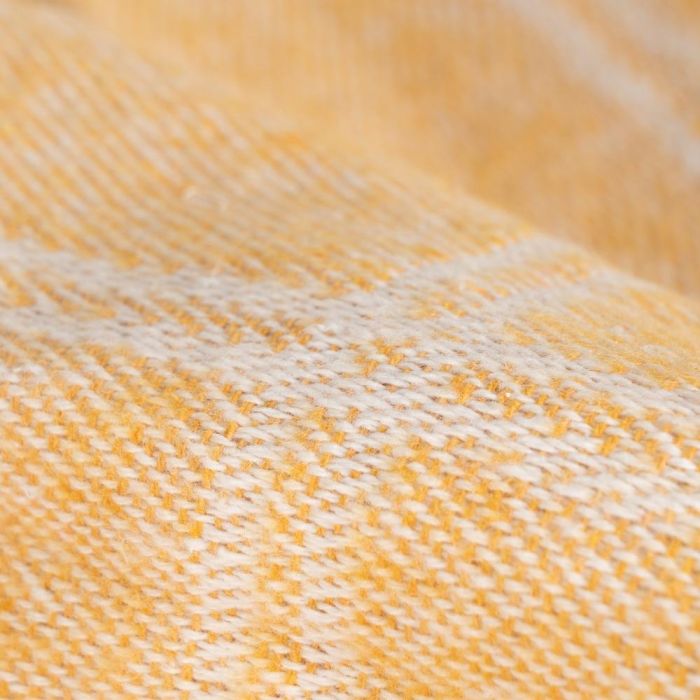 Colcha Cuadros Mostaza Algodón 280 X 260 cm