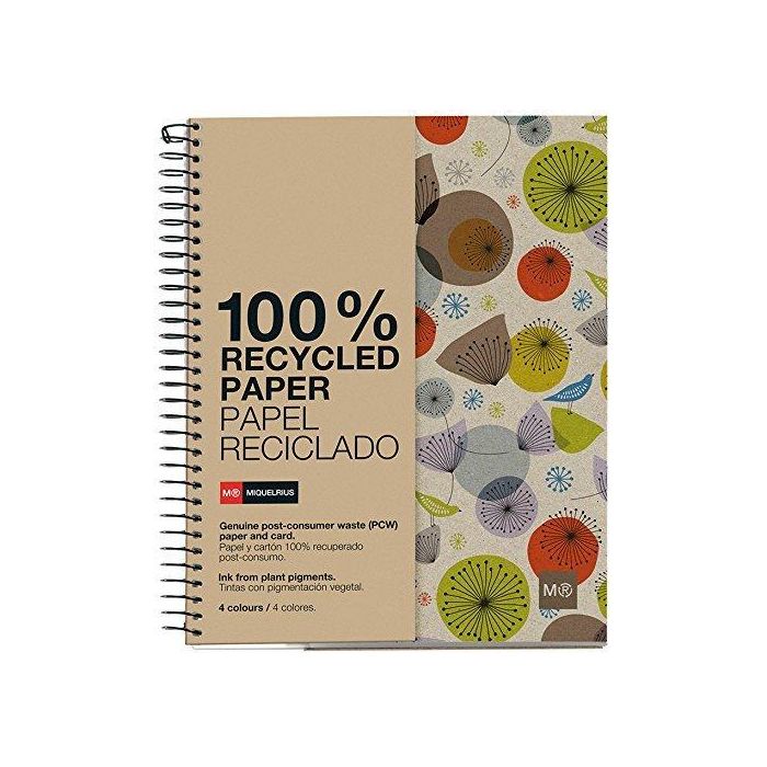 Bloc Miquelrius Eco Design Notebook 4 Micro.Tapa Dura A4 120H 80G Cuadric.5X5 Ecobirds