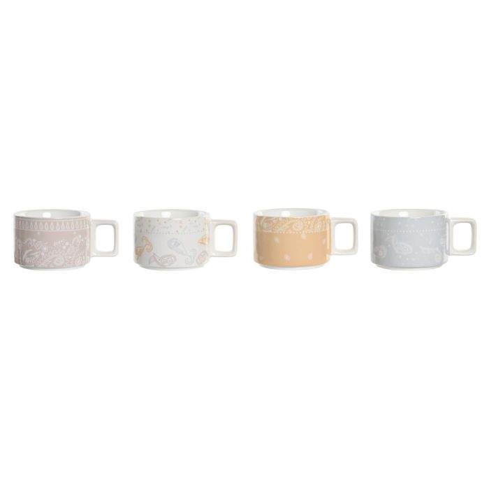 DKD Home Decor Café Shabby Rojo Azul 11 x 27 x 11 cm Set de 4 1