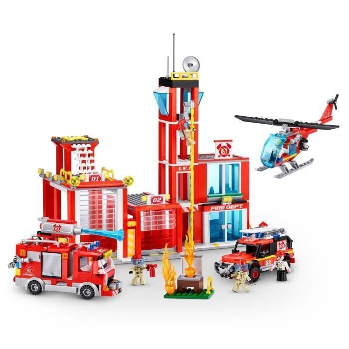 Set de Construcción - ZURU - Estación de Bomberos Grande (976 piezas) - Crea una estación de bomberos con vehículos y accesorios 5 Set de Construcción - ZURU - Estación de Bomberos Grande (976 piezas) - Crea una estación de bomberos con vehículos y accesorios 5