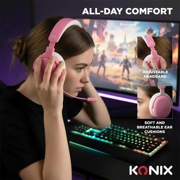 Konix Auriculares Gaming Nexus KON3328170307116 - Con Cable para Nintendo Switch 2, PS5, Xbox Series X/S - Controladores 40 mm y Micrófono (1.5 m)