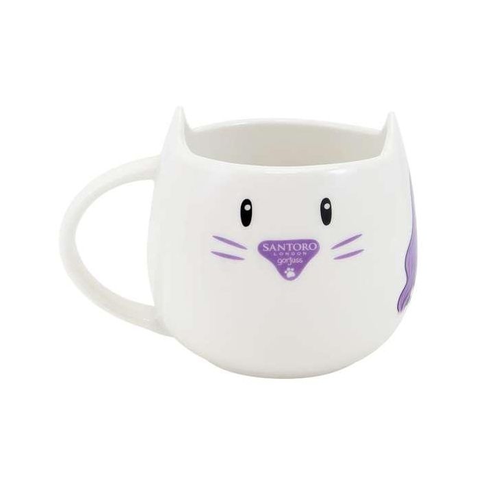 Taza con Plato Gorjuss Smitten kitten Blanco Negro Cerámica Posavasos Taza 1 Taza con Plato Gorjuss Smitten kitten Blanco Negro Cerámica Posavasos Taza 1