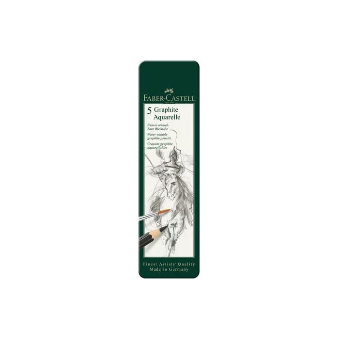 FABER-CASTELL 117805 Lápices grafito acuarelables Graphite Aquarelle HB Negro - Caja 5 unidades 0 FABER-CASTELL 117805 Lápices grafito acuarelables Graphite Aquarelle HB Negro - Caja 5 unidades 0