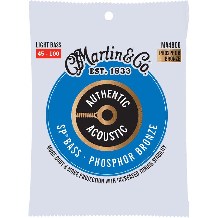 Juego Bajo Acústico Authentic Sp Bass 92/8 Phosphor Bronze Light 45-100