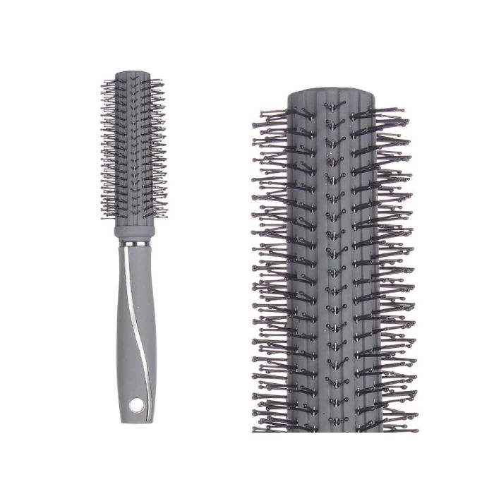 Cepillo para Cabello Rizo Gris Siliconado Berilo 4x24x4 cm (24 Unidades) 1