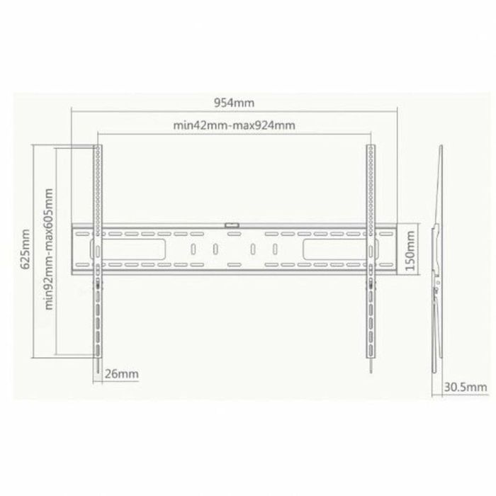 Soporte TV Fijo Ewent 60" 100" 75 Kg 1