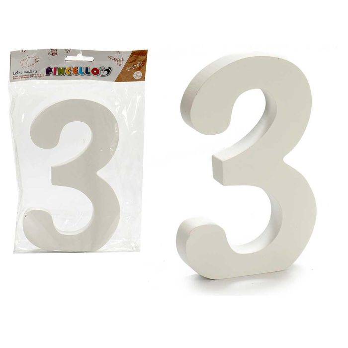 Pincello Número 3 Madera Blanco Pincel 1,8x15 cm (12 Unidades) Pincello Número 3 Madera Blanco Pincel 1,8x15 cm (12 Unidades)