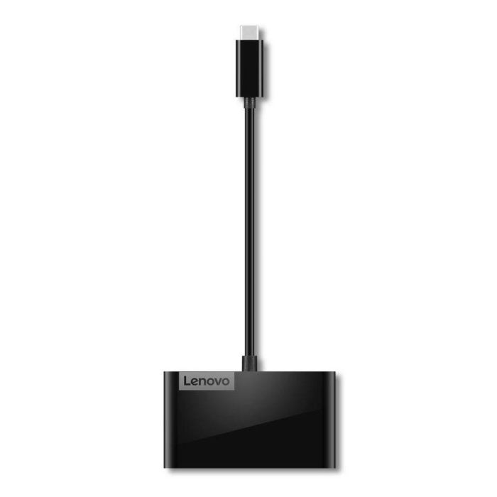 Lenovo Hub USB-C de 4 Puertos con USB 3.0 y USB-C para Portátiles, Conecta Ratón, Teclado y Dispositivos USB 2