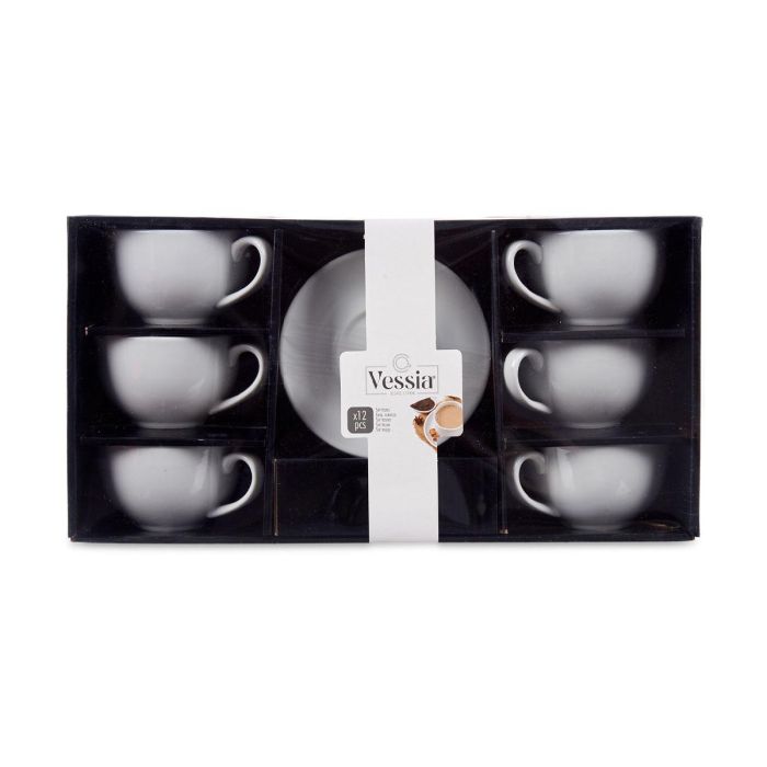 Set 6 Tazas Cafe Porcelana Blanca Con Plato 200Ml Vessia 21X11CM (6 Unidades) 2 Set 6 Tazas Cafe Porcelana Blanca Con Plato 200Ml Vessia 21X11CM (6 Unidades) 2