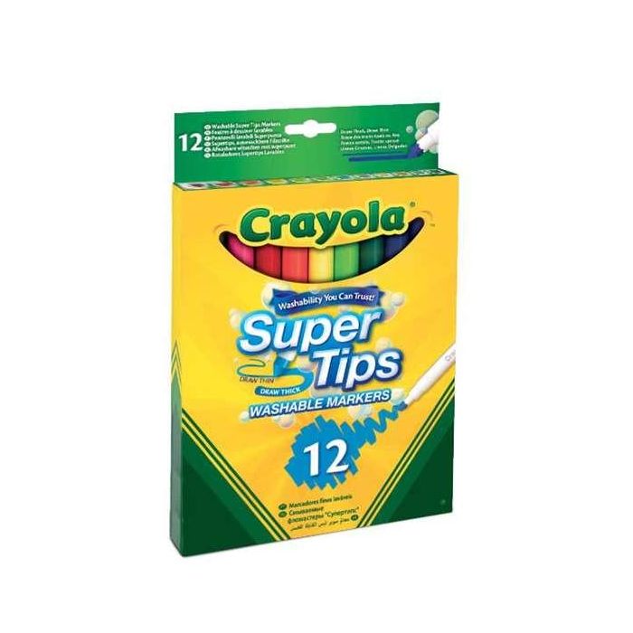 Crayola 7509 12 Rotuladores Super Punta Lavables para Niños 11