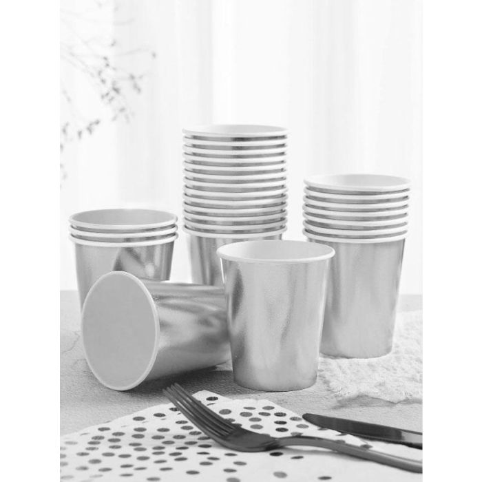 Set de 10 vasos de cartón plata 200 cc Algon (18 Cajas) 3 Set de 10 vasos de cartón plata 200 cc Algon (18 Cajas) 3