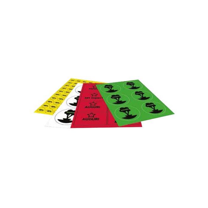 Etiquetas Adh.Manuales Tico Blanca Y Fluor Tamaños Surtidos Pack De 10