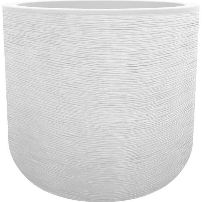 EDA PLASTIQUE - Maceta redonda 40 cm Graphit'Up - 32,5 L - Blanco cal