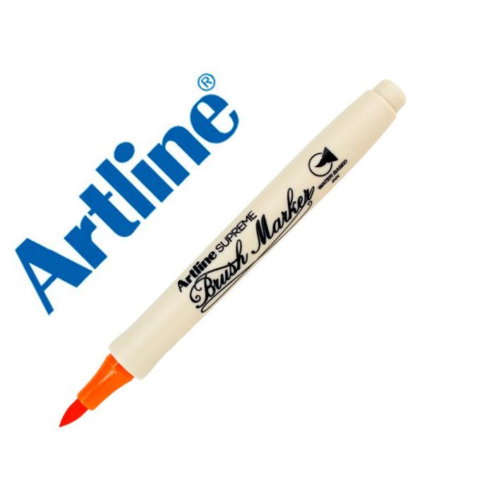 Rotulador Artline Supreme Brush Epfs Pintura Base De Agua Punta Tipo Pincel Trazo Fino Naranja Oscuro 12 unidades