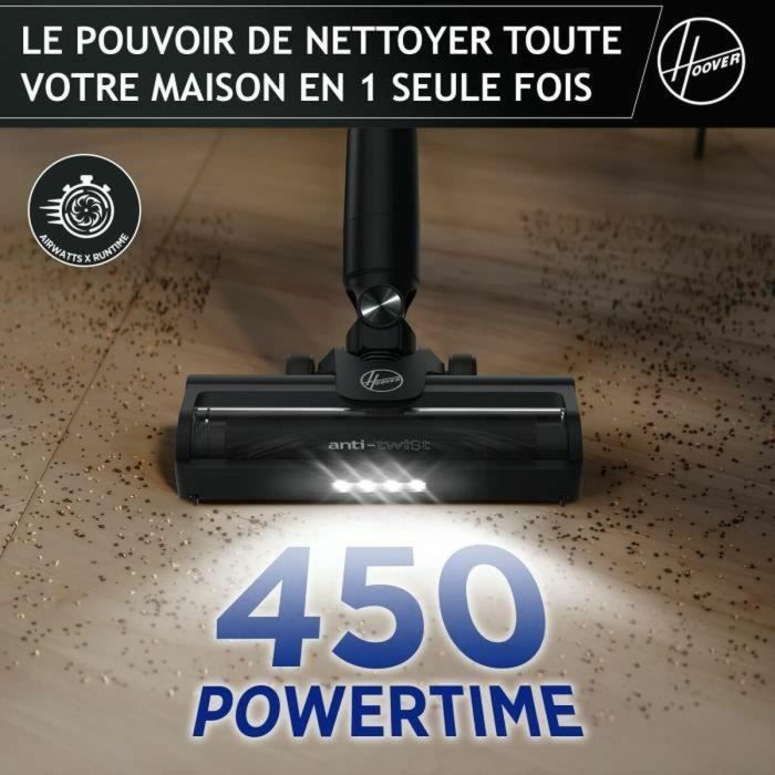 Hoover HF1P10H Aspiradora Vertical Inalámbrica 40 AW Pantalla LED Negro Morado Pastel 2