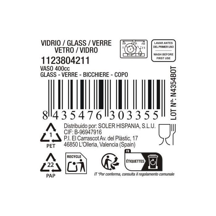 Vaso Ariza 400 ml - La Mediterranea (36 Unidades) 3