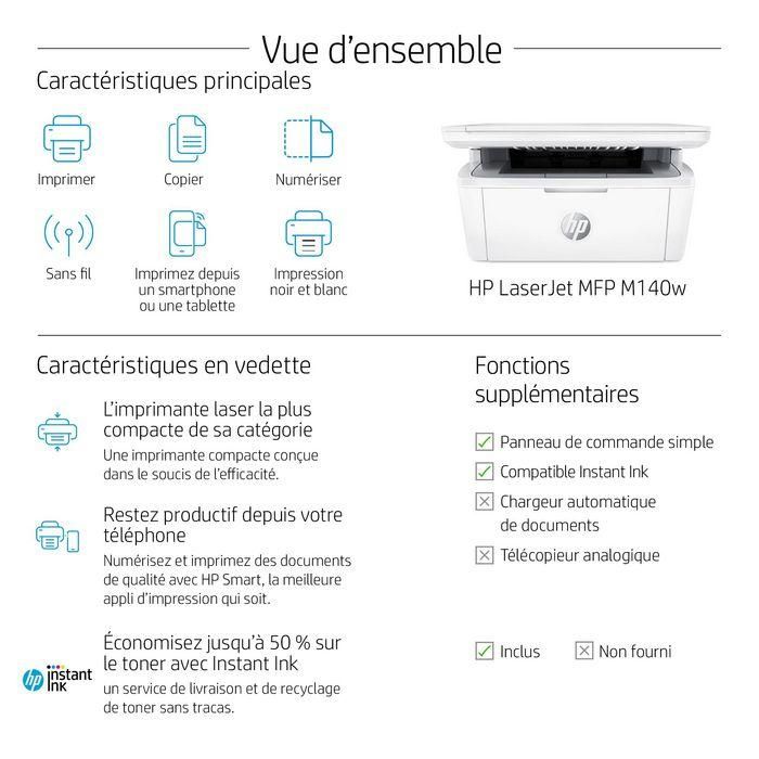 HP Impresora Láser Multifunción M140w, WiFi, Blanco y Negro, Compacta y Eficiente, Compatible con HP Smart App 11 HP Impresora Láser Multifunción M140w, WiFi, Blanco y Negro, Compacta y Eficiente, Compatible con HP Smart App 11