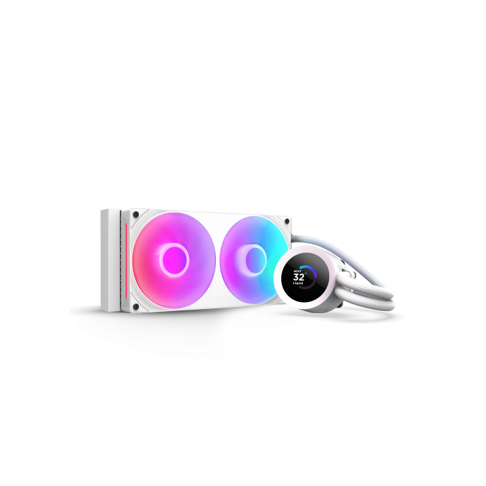 NZXT RL-KR240-W2 Kraken 240 RGB V2 - Refrigeración Líquida AIO 240mm con Display de 1.54" y Ventiladores RGB, Blanco