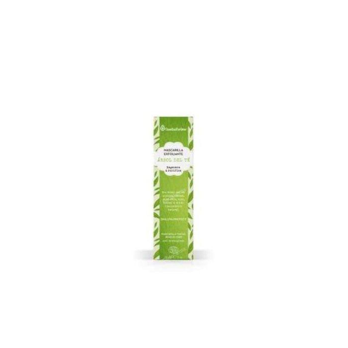ESENTIAL AROMS Mascarilla Exfoliante Árbol del Té 50ml - Cicatriza, Repara y Regula Sebo con Ácido Hialurónico