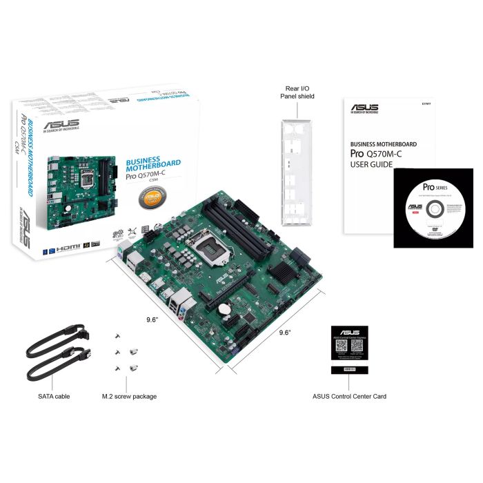 ASUS PRO Q570M-C/CSM Placa Base con Chipset Intel Q570 para Procesadores Intel LGA 1200, Factor de Forma micro ATX