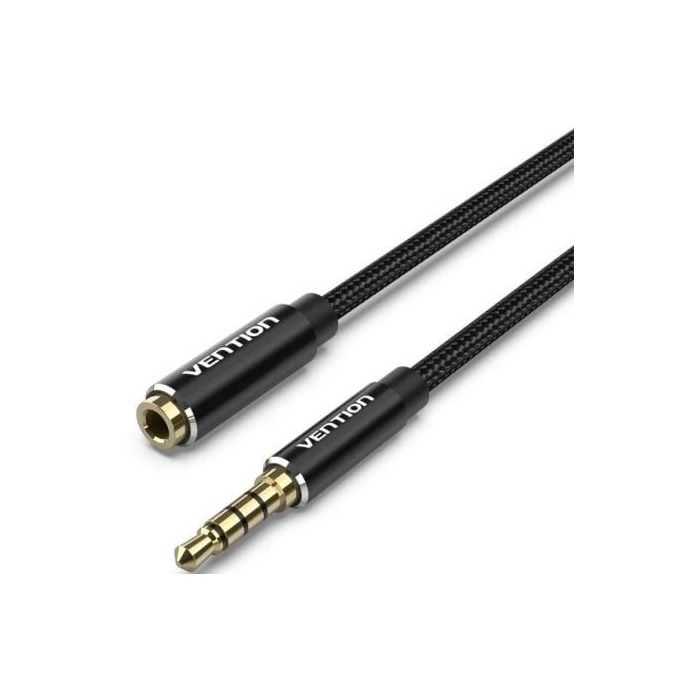 Cable Estéreo Vention BHCBJ/ Jack 3.5 Macho - Jack 3.5 Hembra/ 5m/ Negro