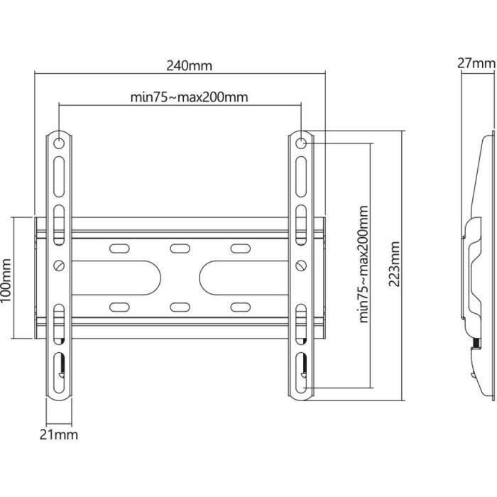 Soporte de TV fijo - SLIM - Acero - SHO 4200 4 Soporte de TV fijo - SLIM - Acero - SHO 4200 4