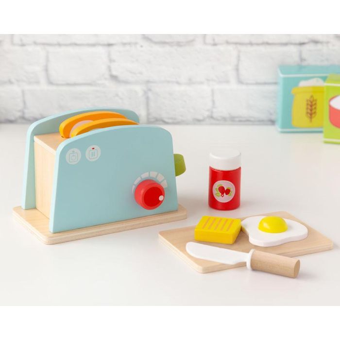 KioKids Juguete Tostadora de Madera Azul | Set de Desayuno de Imitación con Huevo, Mantequilla, Mermelada y Tostadas | Niños +3 Años 0 KioKids Juguete Tostadora de Madera Azul | Set de Desayuno de Imitación con Huevo, Mantequilla, Mermelada y Tostadas | Niños +3 Años 0