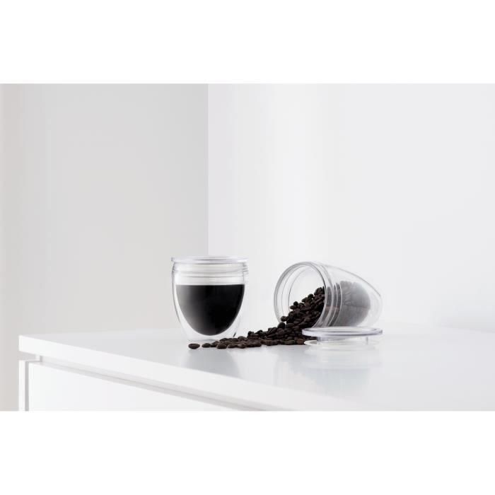 Juego de 2 vasos BODUM - Pavina To Go - Plástico de doble pared - Tapa hermética - 30 cl - Transparente 1 Juego de 2 vasos BODUM - Pavina To Go - Plástico de doble pared - Tapa hermética - 30 cl - Transparente 1