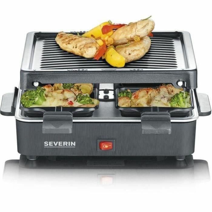 Severin Raclette Grill RG 2370 para 4 personas, compacto, ideal para hogares pequeños, superficie 21x21cm 2