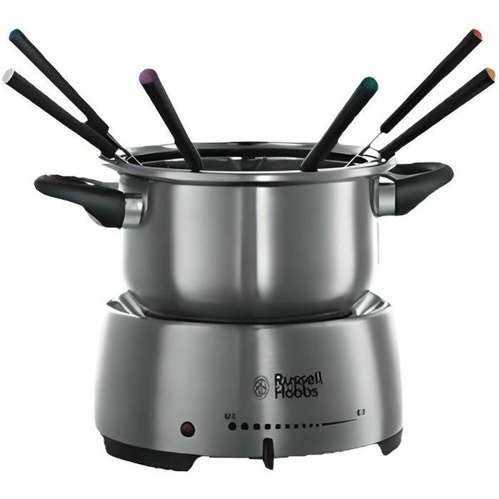Russell Hobbs 22560-56 Fondue Eléctrica Fiesta 2 Litros con Función de Mantenimiento del Calor, Acero Inoxidable Apto para Lavavajillas