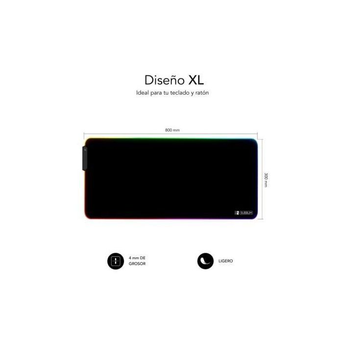 SUBBLIM Alfombrilla Mouse Pad Premium LED RGB 800x300x4 2 SUBBLIM Alfombrilla Mouse Pad Premium LED RGB 800x300x4 2