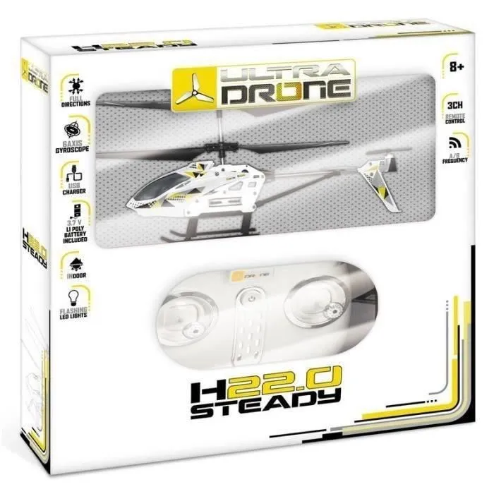 Mondo Helicóptero Radio Control Fijo 22 cm 3 Canales Giroscopio LED Frontal Batería Recargable 1