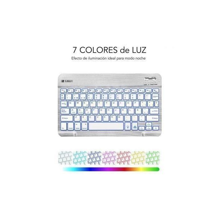 SUBBLIM TECLADO SMART BACKLIT BLUETOOTH SILVER QWERTY Español Plata, Blanco 4 SUBBLIM TECLADO SMART BACKLIT BLUETOOTH SILVER QWERTY Español Plata, Blanco 4