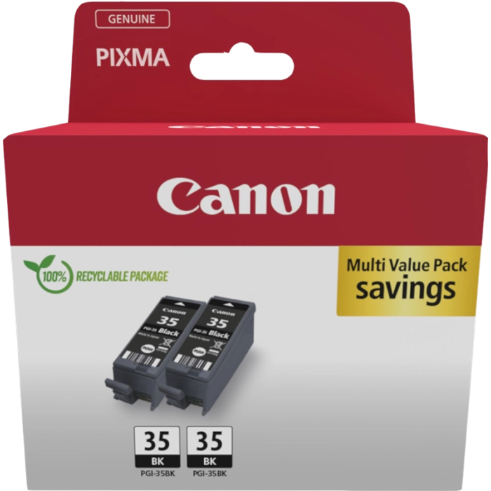Canon Tinta Twin Pack Negro PGI-35BK y TR-150 para Pixma IP 100-110, Pack de 2 - 7 ML por color