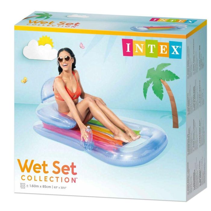 Sillón Hinchable para Piscina Intex Arcoíris 160 x 53 x 85 cm (6 Unidades) 1