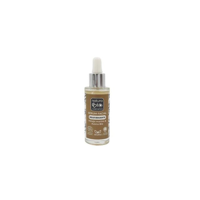 NaturaBIO Cosmetics Serum Facial Reafirmante con Hinojo Marino Bio y Ácido Hialurónico, para Tez Luminosa y Tono Uniforme 30 ml