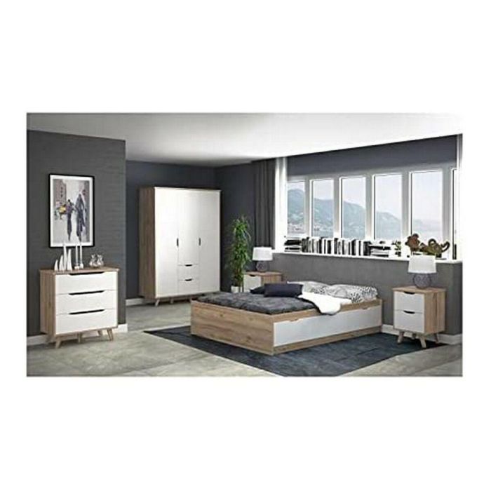 FINLANDEK VANKKA Cómoda Cajonera Escandinava, 3 Cajones, Roble y Blanco Mate, Patas Madera Maciza, 80x42x86 cm 8 FINLANDEK VANKKA Cómoda Cajonera Escandinava, 3 Cajones, Roble y Blanco Mate, Patas Madera Maciza, 80x42x86 cm 8